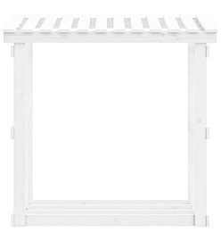 Support pour bois de chauffage Blanc 108x64,5x109cm Bois de pin