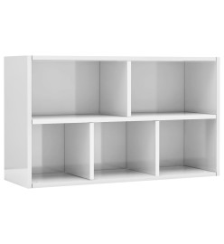 Bibliothèque/Buffet Blanc brillant 50x25x80 cm Aggloméré