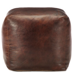 Pouf 40 x 40 x 40 cm Marron foncé Cuir véritable de chèvre