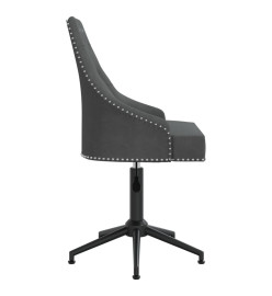 Chaise pivotante de bureau Gris foncé Velours