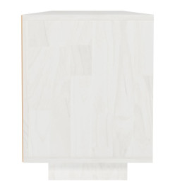 Meuble TV Blanc 110x30x40 cm Bois de pin massif