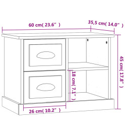 Table de chevet noir 60x35,5x45 cm