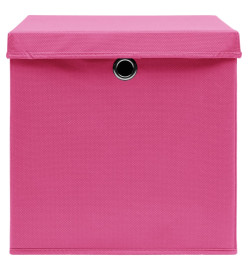 Boîtes de rangement avec couvercles 10pcs Rose 32x32x32cm Tissu