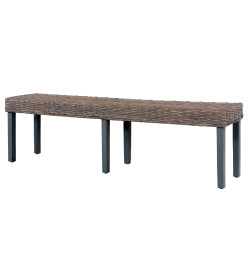 Banc 160 cm Gris Rotin naturel kubu et bois de manguier massif