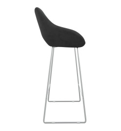 Tabourets de bar lot de 2 noir velours