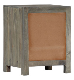 Table de chevet Gris 40x30x50 cm Bois de manguier massif