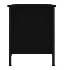 Meuble TV avec portes noir 102x35x45 cm bois d'ingénierie