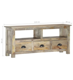 Meuble TV 110x30x50 cm Bois massif de manguier