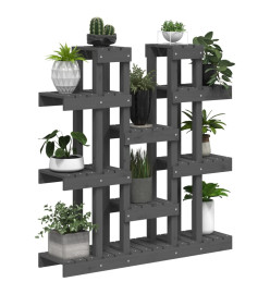 Support à plantes Gris 104,5x25x109,5 cm Bois massif de pin