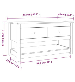 Table basse 102x49x55 cm Bois massif de pin