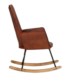 Chaise à bascule Marron Cuir véritable