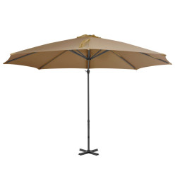 Parasol en porte-à-faux avec poteau en aluminium 300 cm Taupe