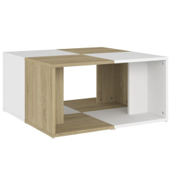 Tables basses 4 pcs Blanc et chêne Sonoma 33x33x33 cm Aggloméré