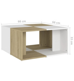 Tables basses 4 pcs Blanc et chêne Sonoma 33x33x33 cm Aggloméré