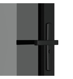 Porte intérieure 93x201,5 cm Noir Verre ESG et aluminium