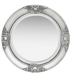 Miroir mural style baroque 50 cm Argenté