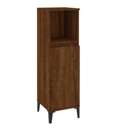 Armoire de bain chêne marron 30x30x100 cm bois d'ingénierie