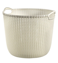 Curver Panier de rangement Knit Rond L 30 L Blanc crème