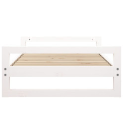 Lit pour chien Blanc 95,5x65,5x28 cm Bois de pin solide