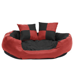 Coussin réversible lavable pour chien Rouge et noir 85x70x20 cm