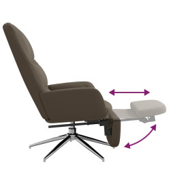 Chaise de relaxation et repose-pied Gris foncé Similicuir daim