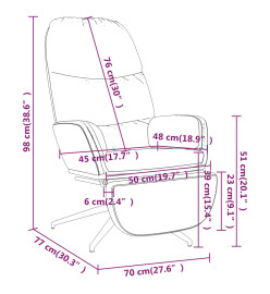 Chaise de relaxation et repose-pied Gris foncé Similicuir daim