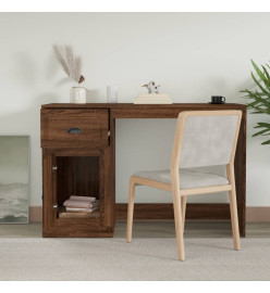 Bureau avec tiroir chêne marron 115x50x75 cm bois d'ingénierie