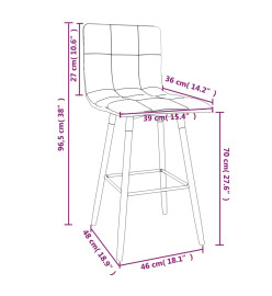 Tabouret de bar Noir Tissu