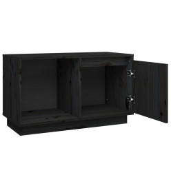 Meuble TV Noir 74x35x44 cm Bois de pin massif