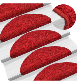 Tapis d'escalier 5 pcs 65x21x4 cm Rouge