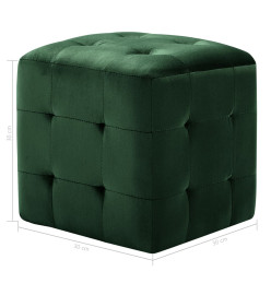 2 pcs Poufs Vert 30 x 30 x 30 cm Tissu velours