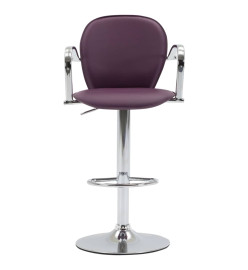 Tabourets de bar avec accoudoir lot de 2 violet similicuir