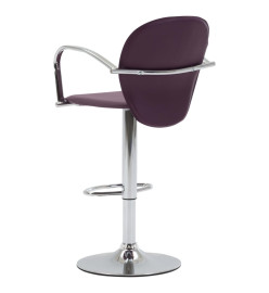 Tabourets de bar avec accoudoir lot de 2 violet similicuir