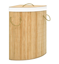 Panier à linge d'angle Bambou 60 L