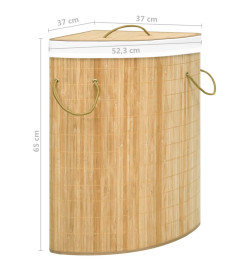 Panier à linge d'angle Bambou 60 L