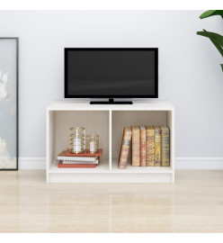 Meuble TV Blanc 70x33x42 cm Bois de pin massif