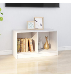 Meuble TV Blanc 70x33x42 cm Bois de pin massif