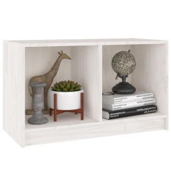 Meuble TV Blanc 70x33x42 cm Bois de pin massif