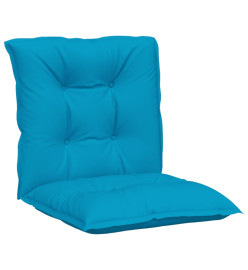 Coussins de chaise de jardin à dossier bas lot de 6 bleu