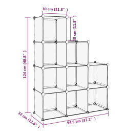 Cubes de rangement 9 pcs Noir PP