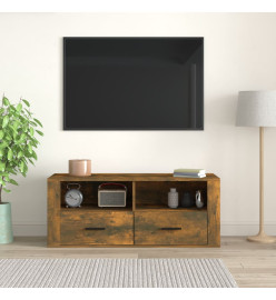 Meuble TV Chêne fumé 100x35x40 cm Bois d'ingénierie