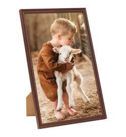 Collage de cadres photo 3 pcs de table Marron 13x18 cm MDF