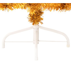 Demi sapin de Noël artificiel avec support Doré 120 cm PVC