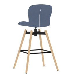 Chaises pivotantes de bar lot de 2 bleu tissu