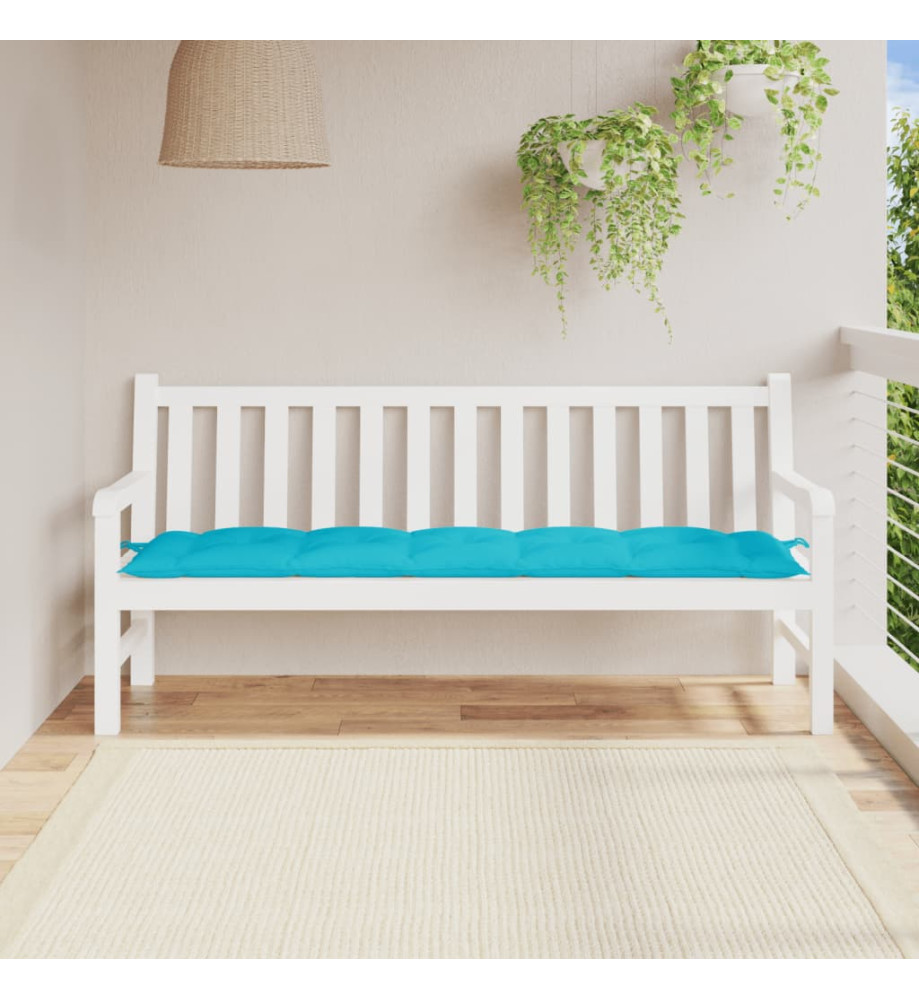 Coussin de banc de jardin turquoise 180x50x7 cm tissu oxford