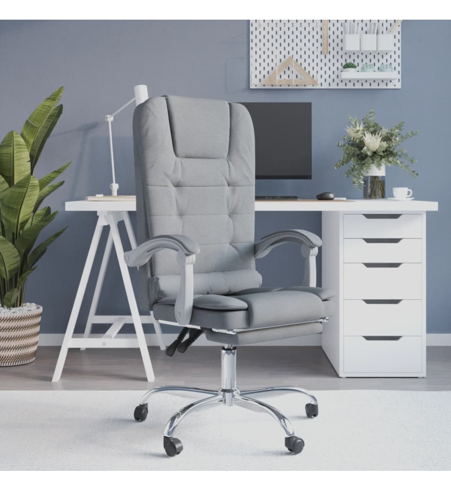 Fauteuil de massage inclinable de bureau Gris clair Tissu