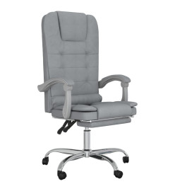 Fauteuil de massage inclinable de bureau Gris clair Tissu