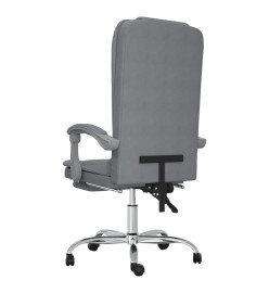 Fauteuil de massage inclinable de bureau Gris clair Tissu