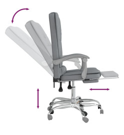 Fauteuil de massage inclinable de bureau Gris clair Tissu