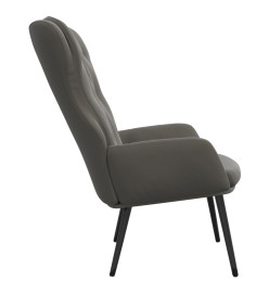 Chaise de relaxation Gris foncé Velours